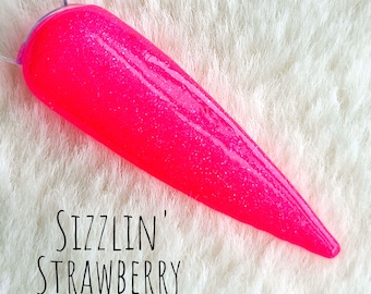 Sizzlin' Strawberry- Neon Shimmer Acrylic Dip Powder