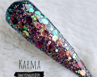 Karma- Chameleon Color Shift Glitter Acrylic Dip Powder