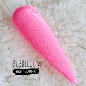 Bubblegum- Neon Pastel Pink Shimmer Acrylic Dip Powder