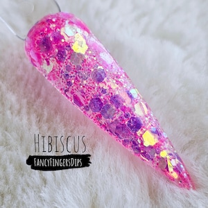 Hibiscus- Glitter Acrylic Dip Powder