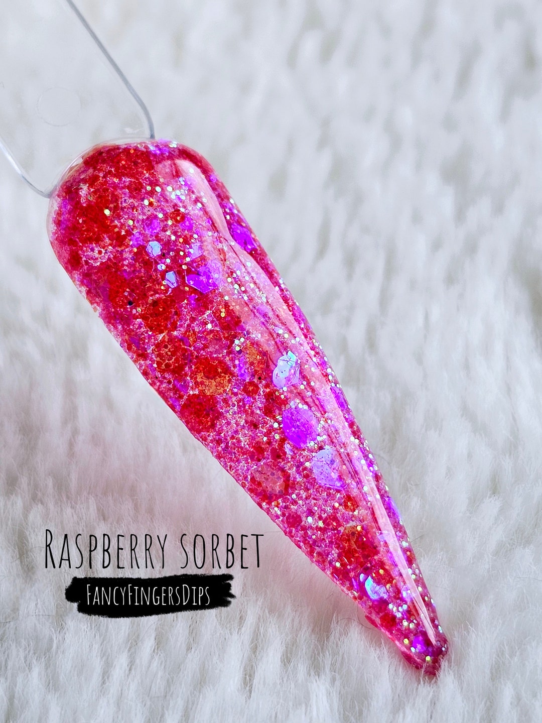 Raspberry Sorbet- Glitter Acrylic Dip Powder - Etsy