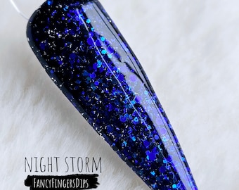 Night Storm – brokatowy akrylowy proszek zanurzeniowy