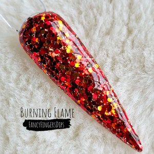 Burning Flame- Glitter Acrylic Dip Powder