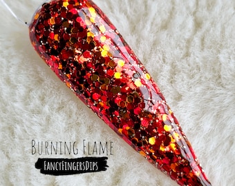 Burning Flame- Glitter Acrylic Dip Powder