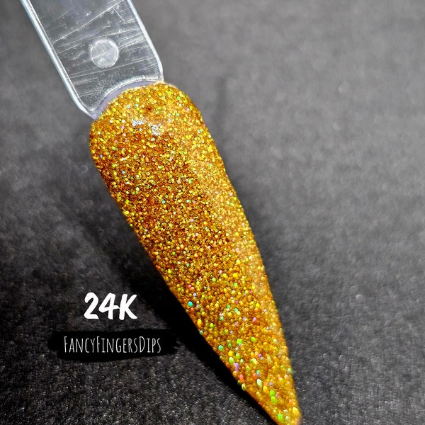 24K- Gold Holographic Glitter Acrylic Dip Powder