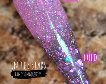 In den Sternen - Kaltaktivierbares Thermo-Glitter-Acryl-Dip-Pulver * Ändert sich bei 22 Grad und kälter von Rosa zu Schwarz