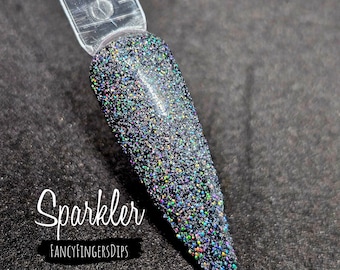 Sparkler- Gunmetal Gray Holographic Glitter Acrylic Dip Powder