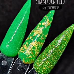Shamrock Trio- Glitter Shimmer Acrylic Dip Powder