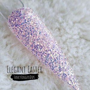 Elegantes Oster- Pastellrosa Glitzer Acryl Dip Pulver