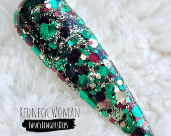 Redneck Woman- Camo Glitter Acrylic Dip Powder