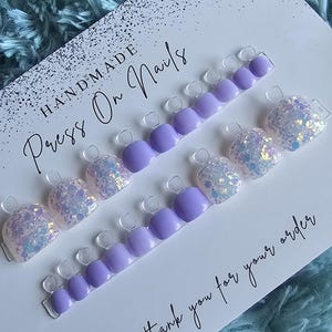Press On Toe Nails With UV Sun Changing Glitter 20 Or 30 Piece Set