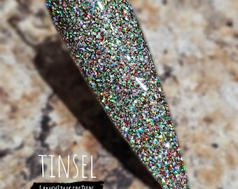 Tinsel- Red/Green/Silver Holographic Glitter Acrylic Dip Powder