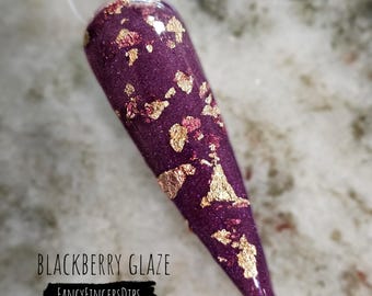 Blackberry Glaze- Acrylic Dip Powder With Gold Flakes