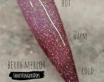 Beere Merlot - Dreifach Thermo-Glitter-Acryl-Dip-Pulver