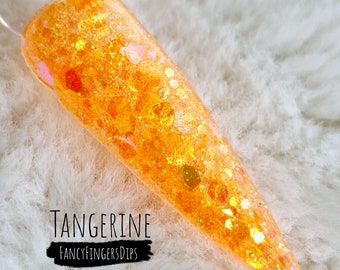 Tangerine- Glitter Acrylic Dip Powder