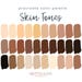 Skin Tone Color Palette: 30 Diverse Shades, HEX Codes (digital Download ...