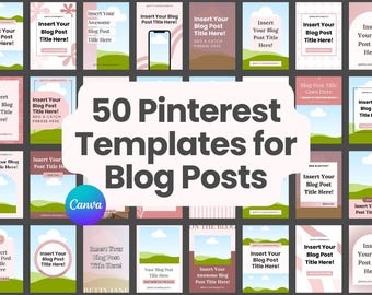 50 Canva Pinterest Templates: SEO Blog Post Designs (Digital Download)