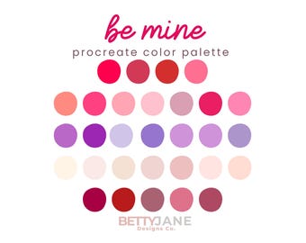 Be Mine Digital Color Palette | Romantic Valentine&#39;s Day Reds, Pinks & Purples