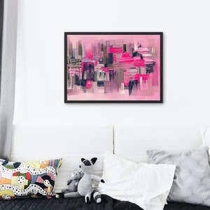 Pink Wall Art Oil Painting Print, Preppy Room Decor, Funky Vibrant Pink Wall Art, Matisse Inspired Print, Canvas Poster, Wall Decor Art, Art