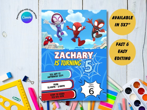 Spidey and Friends Birthday Invitation Template