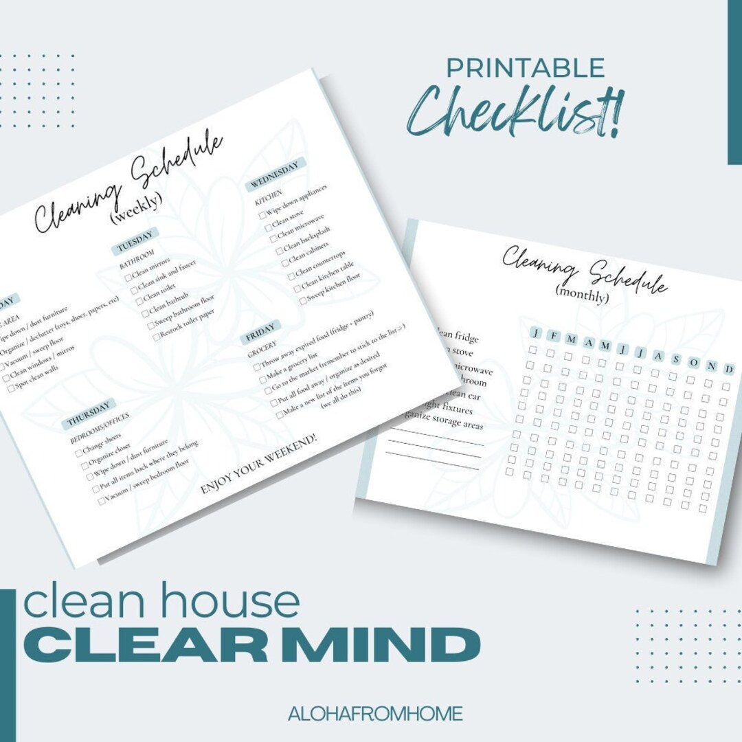 Printable Expert Cleaning Checklist for a Spotless Home! - Etsy