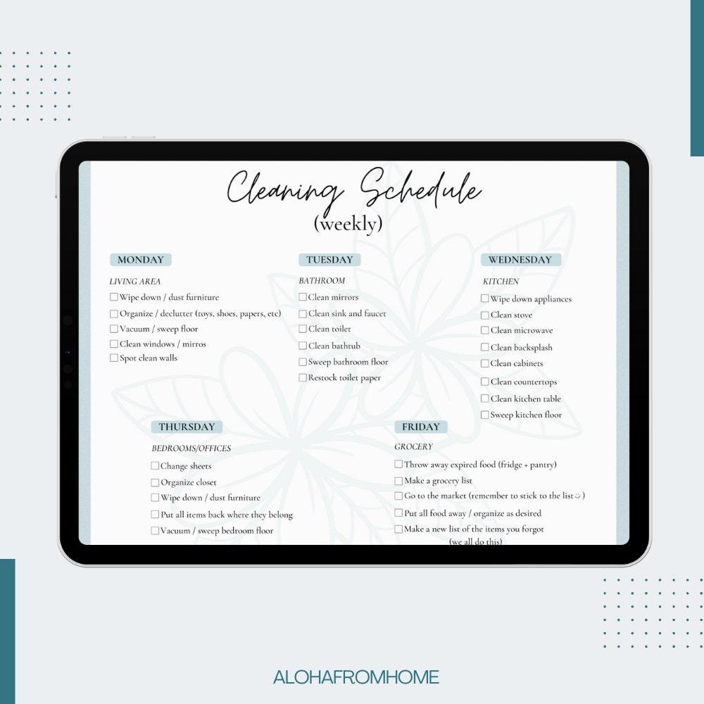 Printable Expert Cleaning Checklist for a Spotless Home! - Etsy