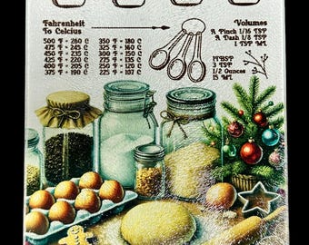 Christmas Kitchen Conversions Tempered Glass Cutting Board