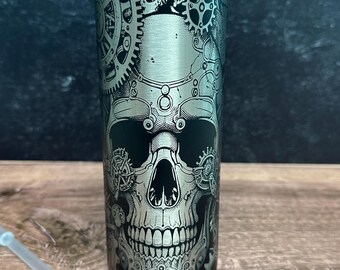 Gearhead with Skulls Handled 20 oz Tumbler