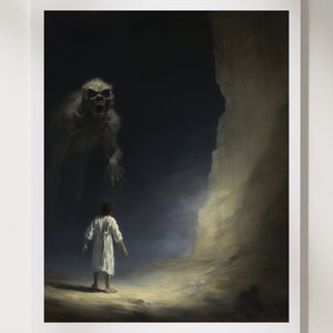 Francisco Goya, Print Art | Dark Vintage Mythology Painting | Romanticism Satan Print | Printable Wall Art | Digital Download