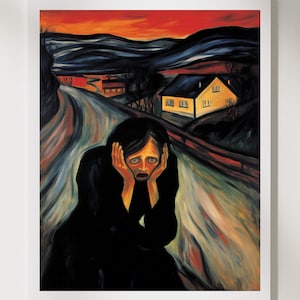 Edvard Munch Art Print - Agony , Edvard Munch Poster, Edvard Munch Wall Art, Munch Exhibition Print, Museum Prints, Modern Home Decor