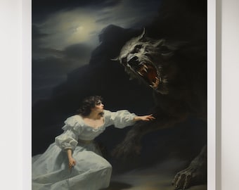 Francisco Goya, Print Art | Dark Vintage Mythology Painting | Romanticism Satan Print | Printable Wall Art | Digital Download