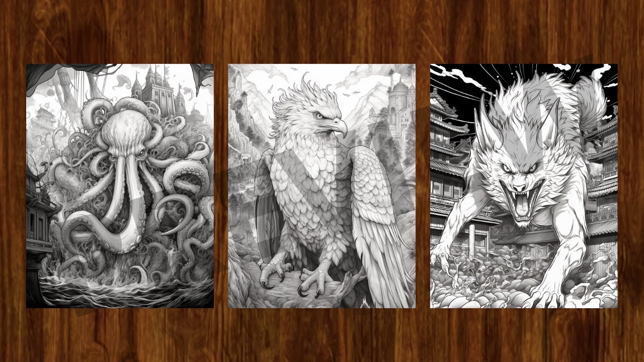 Mythical Creatures Coloring Book: Legends Brought to Life - Etsy