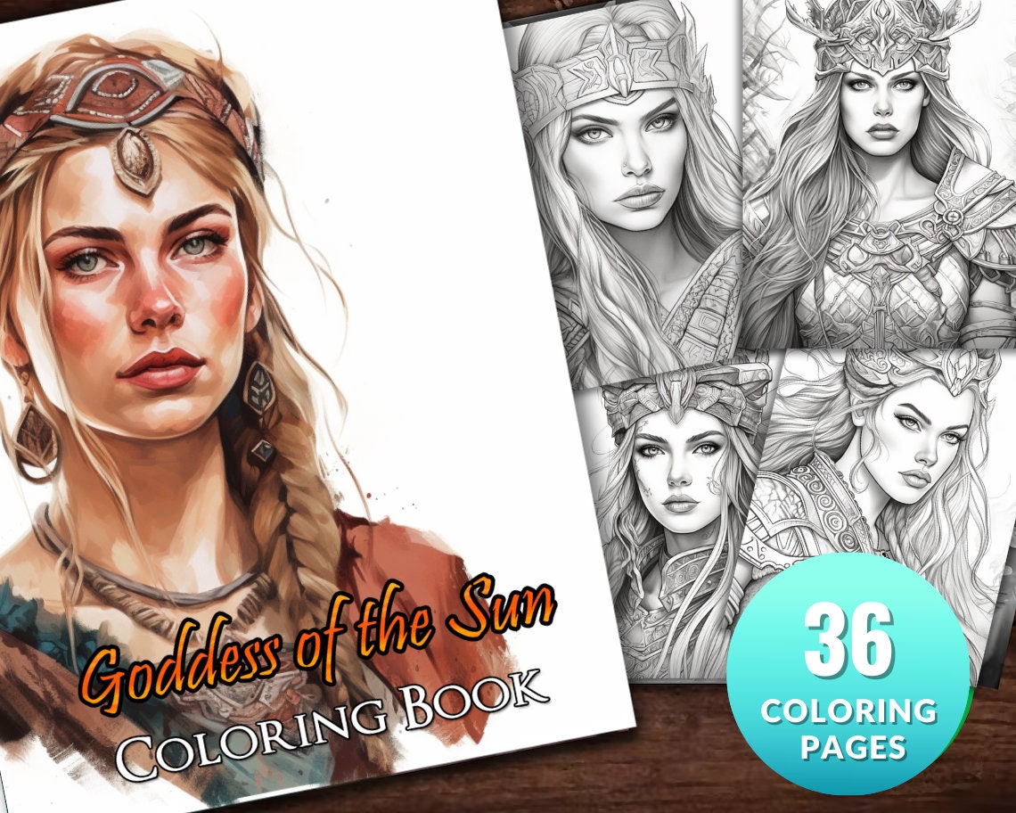 Goddess of the Sun Coloring Book: Solar Divinity Adult Coloring Book by ...