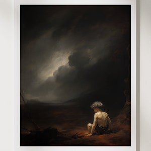 Francisco Goya, Print Art | Dark Vintage Mythology Painting | Romanticism Satan Print | Printable Wall Art | Digital Download