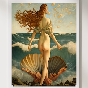 Sandro Botticelli Painting | Renaissance Masterpiece | Aphrodite Goddess Art Print | Printable Wall Decor | Instant Digital Download