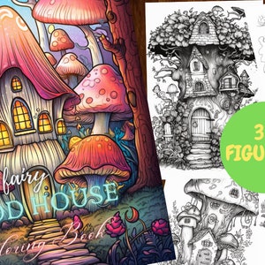 Fairy Wood House Coloring Book: Dreamy Scenary Adult Coloring Book by NuddleArt | 31 Digital Coloring Pages (Printable, PDF Download)