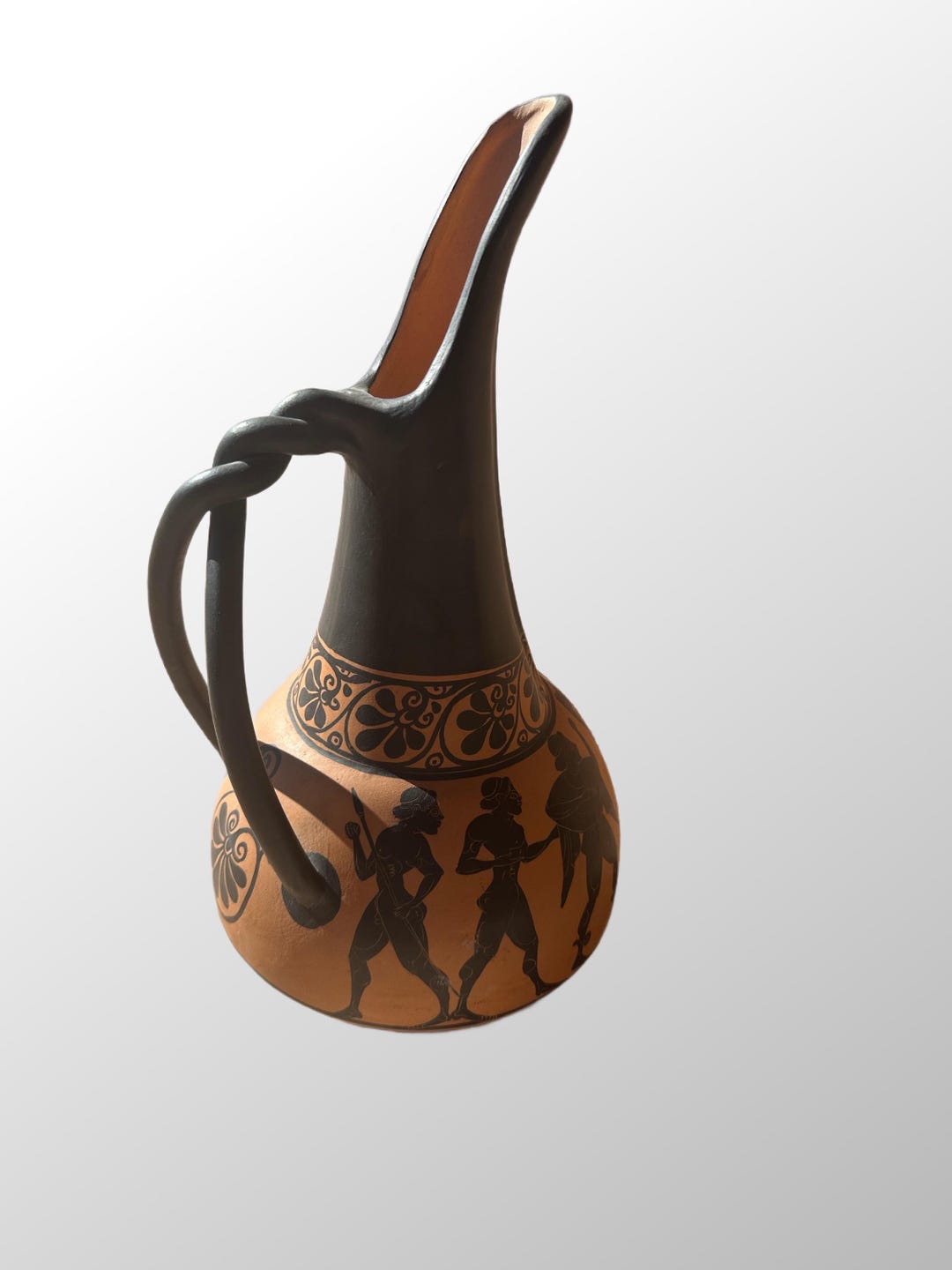 Etruscan Oinochoe Wine Jug, Black-figure Pottery, “bucherro