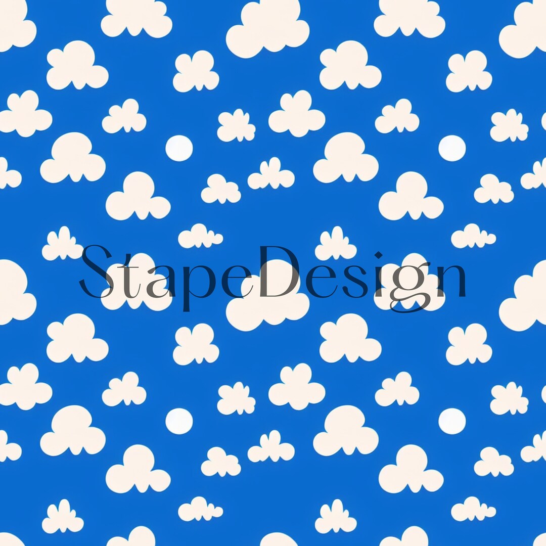 Seamless Digital Pattern Printable Cloud 9 Digital Paper for Etsy