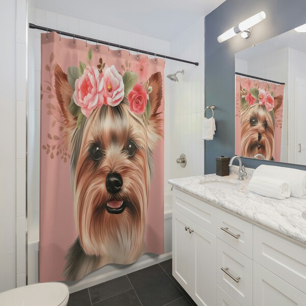Yorkie Dog Shower Curtain Etsy