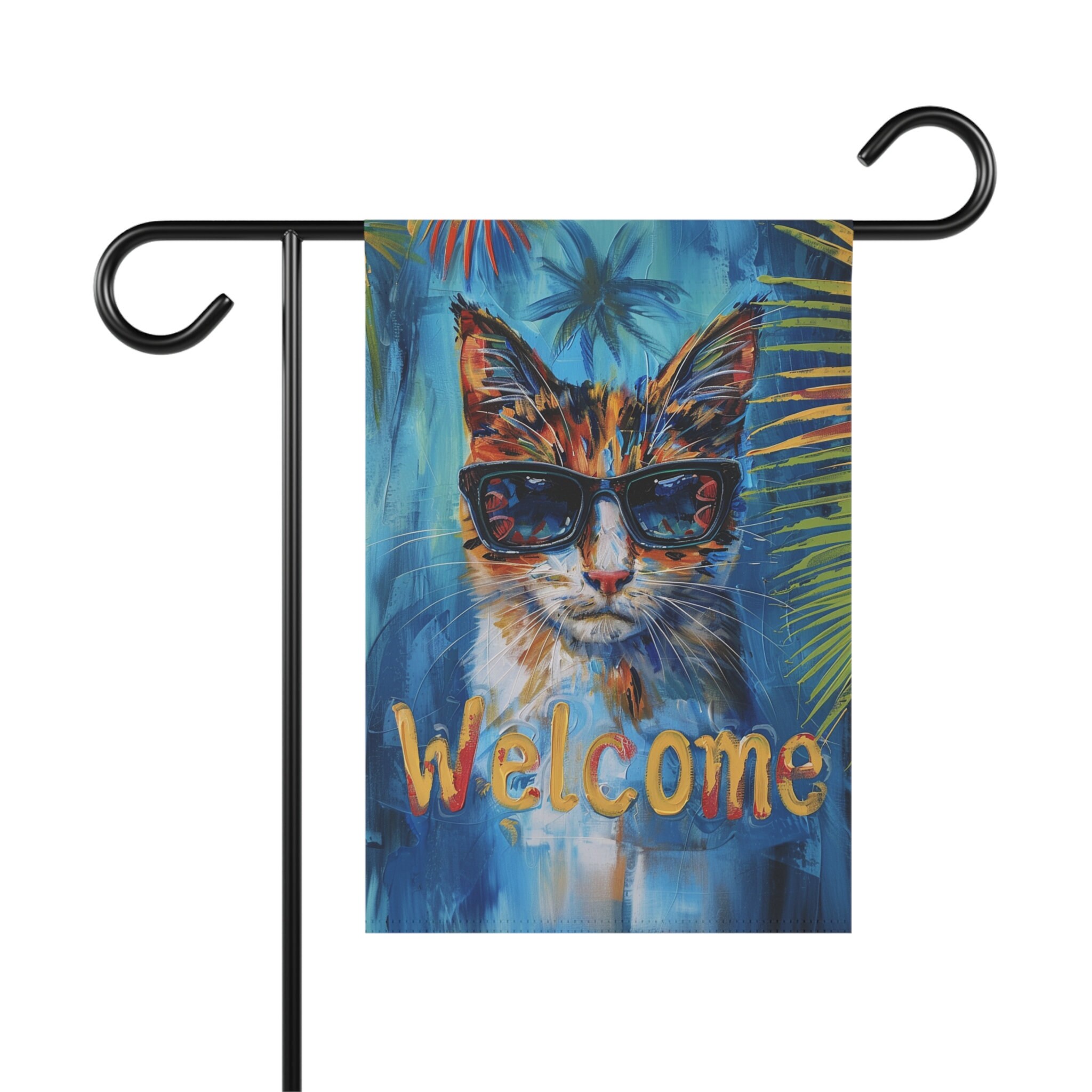 Calico Cat Garden Flag, Summer Themed Decor, Calico Cat Gift, Outdoor Decoration, Cat Lover, Home Decor, Welcome Sign, Yard Art