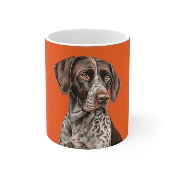 German Shorthaired Pointer Coffee Cup - Unique Colorful Design - Perfect For GSP Owners - 11 Oz Dog Themed Coffee Mug