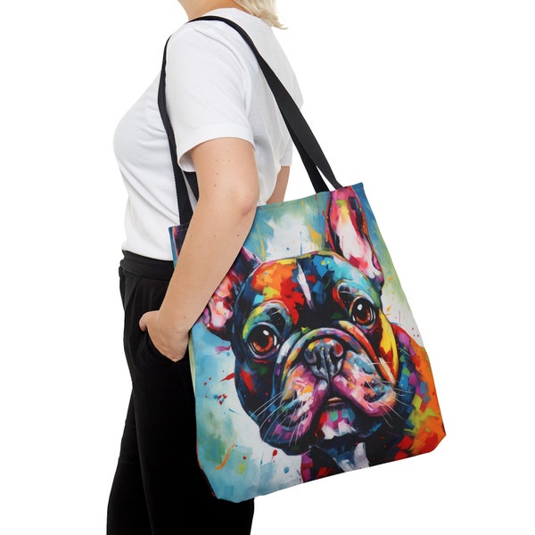 Sac fourre-tout bouledogue français, sac à main pour femme, cadeau Frenchie, joli sac à main, sac fourre-tout en toile, respectueux de l'environnement, Frenchie Mama, cadeau pour elle, amoureux des chiens