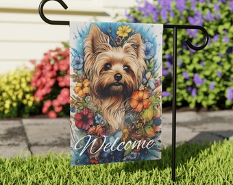 Yorkshire Terrier Garden Flag - Outdoor Decor - Yorkie Gift - Cute Home Decoration - Lawn Sign - Yard Art - Welcome Sign - Yorkie Owner