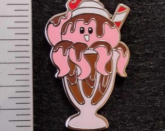 Octopus Ice Cream Sundae/Milkshake Enamel Pin