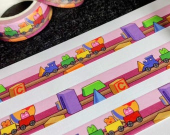 Little Creatures Goo Bunnies Toy Train Washi Tape