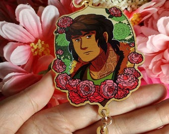 We Grow as We Go Harvey Camellia Wooden Keychain Dangling Charm