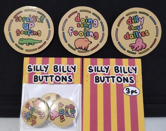 Silly Billy Animal Button and Sticker Set