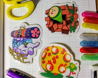 Katamari Damacy Prince Johnson and King of all Cosmos Stickers