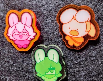 Little Creatures Lewling Wiwi and Hoardling Neon Acrylic Pins