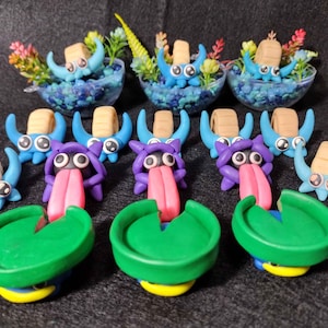 Poke Pals Omanyte Shellder and Lotad Aquariums Polymer Clay